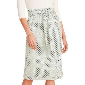Ann Taylor Polka Dot Tie Waist Pencil Skirt S NWT